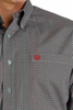 CINCH GREY GEOMETRIC PRINT - MENS SHIRT  - MTW1105650