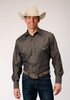 ROPER GREY FLORAL STRIPE SOLID TONE - MENS SHIRT  - 1-01-145-1069GY
