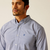 ARIAT PHIL FITTED BLUE PRINT - MENS SHIRT  - 10048387