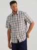 WRANGLER WINKLE RESIST CLASSIC BROWN - MENS SHIRT  - 112344412
