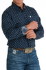 CINCH NAVY BLUE GEOMETRIC PRINT - MENS SHIRT  - MTW1105695