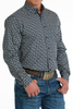 CINCH NAVY  GEOMETRIC PRINT - MENS SHIRT  - MTW1347093