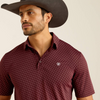 ARIAT ALLOVER PRINT POLO MALBEC - MENS POLO  - 10051964