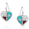 MONTANA SILVERSMITHS LOVE FOR TEXAS HEART - ACCESSORIES JEWELRY EARRINGS - ER5818