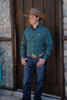 CINCH DARK GREEN PRINT - MENS SHIRT  - MTW1105708