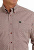 CINCH DUSTY BURGUNDY PRINT - MENS SHIRT  - MTW1105713