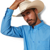 ARIAT LAKE FITTED BLUE GROTTO - MENS SHIRT  - 10043802