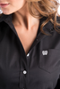 CINCH BLACK SOLID BUTTON DOWN - LADIES SHIRT  - MSW9164027