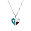 MONTANA SILVERSMITHS TEXAS FLAG HEART PENDANT - ACCESSORIES JEWELRY NECKLACE - NC5818