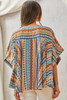 SAVANNA JANE FLORAL EMBROIDERED PONCHO - LADIES SHIRT  - 18468-3