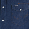 WRANGLER BLUE DENIM SHORT SLEEVE WORK - MENS SHIRT  - 10MS3127B