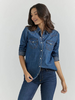 WRANGLER WESTERN SNAP DARK DENIM - LADIES SHIRT  - LW7007D
