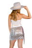 LUCKY & BLESSED SILVER SEQUIN SKIRT - SKIRT SKIRT  - SK056-SL