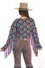 LUCKY & BLESSED NAVY AZTEC PRINTED FRINGE - LADIES SHIRT  - T0483-YLAZT
