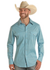 ROCK & ROLL TURQUOISE GEO SNAP - MENS SHIRT  - BMN2S03354