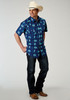 ROPER HAWAIIN OMBRE BLUE PRINT - MENS SHIRT  - 3-02-486-0309BU