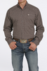 CINCH BROWN GEOMETRIC STRETCH PRINT - MENS SHIRT  - MTW1105425