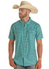 ROCK & ROLL TEK 2 POCKET LONGHORN TEAL - MENS SHIRT  - BMN3S03378-81