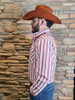 FERREL RED WHITE STRIPE LONG SLEEVE - MENS SHIRT  - FPL1002318