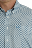 CINCH ARENAFLEX WHITE/TEAL GEO PRINT - MENS SHIRT  - MTW1704134