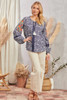 SAVANNA JANE TUNIC FLORAL NAVY - LADIES SHIRT  - 18510-3 NAVY