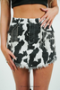 LUCKY & BLESSED BLACK COW DENIM RHINESTONE - SKIRT SKIRT  - 0SK028-CW