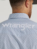 WRANGLER LOGO LIGHT BLUE DIAMOND PRINT - MENS SHIRT  - 112346235