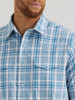 WRANGLER WRINKLE RESIST BLUE PLAID - MENS SHIRT  - 112346251