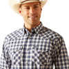 ARIAT PRO EZRA SNAP GREY PLAID - MENS SHIRT  - 10051273