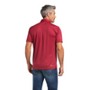 ARIAT OXFORD STRIPE FITTED RED POLO - MENS POLO  - 10039557