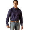 ARIAT WRINKLE FREE WELLS NAVY - MENS SHIRT  - 10051484