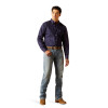 ARIAT WRINKLE FREE WELLS NAVY - MENS SHIRT  - 10051484