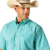 ARIAT PRO JENSEN  TURQUOISE PLAID - MENS SHIRT  - 10051462