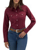 WRANGLER RETRO LONG SLEEVE WINE - LADIES SHIRT  - 112358014