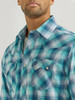 WRANGLER RETRO TURQUOISE SNAP PLAID - MENS SHIRT  - 112351878