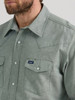 WRANGLER CLASSIC FIT GREEN WORKSHIRT - MENS SHIRT  - 112352646
