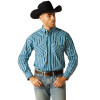 ARIAT RALEIGH SNAP TEAL STRIPE PRINT - MENS SHIRT  - 10052621