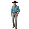 ARIAT RALEIGH SNAP TEAL STRIPE PRINT - MENS SHIRT  - 10052621