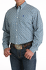 CINCH LIGHT BLUE GEOMETRIC PRINT - MENS SHIRT  - MTW1105794