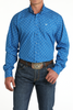 CINCH ROYAL BLUE GEOMTRIC PRINT - MENS SHIRT  - MTW1105796