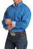 CINCH ROYAL BLUE GEOMTRIC PRINT - MENS SHIRT  - MTW1105796