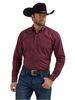 WRANGLER CODY JOHNSON MAROON PRINT - MENS SHIRT  - 112357673