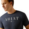 ARIAT B&W LOGO HEATHER GREY - MENS TEE  - 10052492