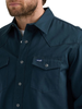 WRANGLER FLANNEL LINED BLACK WORKSHIRT - MENS SHIRT  - 112352656