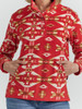 WRANGLER SOUTHWESTERN SNAP FLEECE RED - LADIES SWEATSHIRT  - 112352998