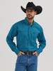 WRANGLER GEORGE STRAIT TEAL GEO PRINT - MENS SHIRT  - 112356638