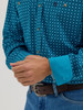 WRANGLER GEORGE STRAIT TEAL GEO PRINT - MENS SHIRT  - 112356638