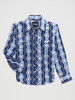 WRANGLER CHECOTAH AZTEC NAVY PRINT - KIDS BOYS SHIRT - 112356529