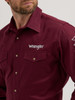 WRANGLER LOGO BURGUNDY SOLID - MENS SHIRT  - 112355405