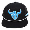 ROUGH HAND BLACK WITH TEAL 3D LOGO - HATS CAP  - BLACK OWL